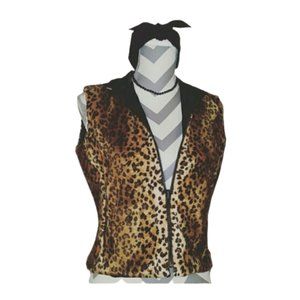 JENNI MAX NYC Furry Leopard Print Vest - Size S